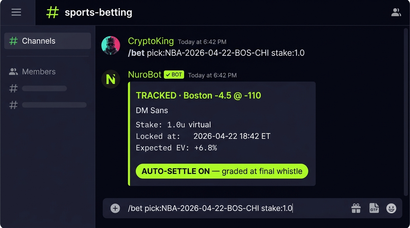 Discord track + auto-settle screenshot